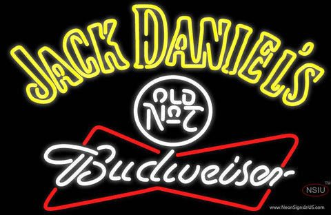 Jack Daniels with Budweiser Logo Real Neon Glass Tube Neon Sign