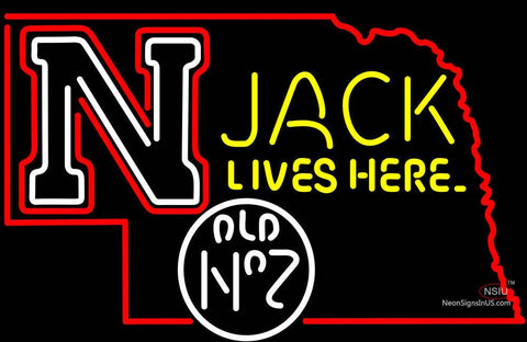 Nebraska Jack Lives Here Neon Sign 