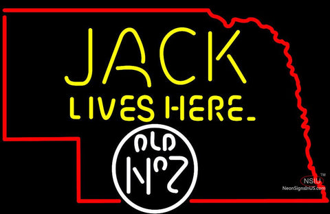 Jack Lives Here Nebraska Neon Sign  