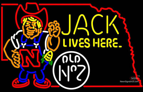 Jack Lives Here Nebraska Neon Sign  