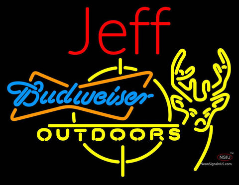 Custom Jeff Outdoors Deer Hunting Bud Light Neon Sign  