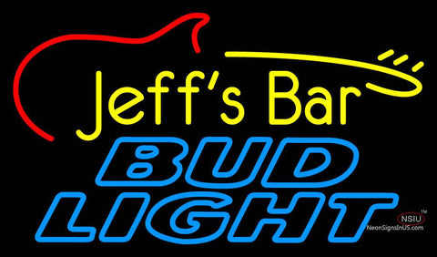 Custom Jeffs Bar Bud Light Logo Neon Sign  