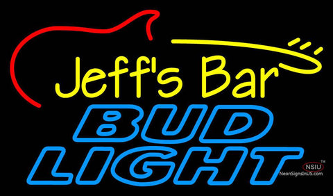 Custom Jeffs Bar Bud Light Logo Neon Sign  