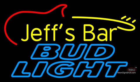Custom Jeffs Bar Bud Light Logo Neon Sign  