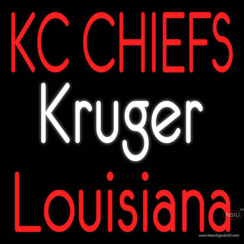Custom Kc Chiefs Kruger Louisiana Real Neon Glass Tube Neon Sign 