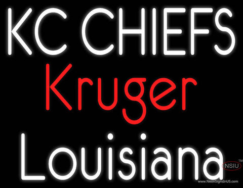 Custom Kc Chiefs Kruger Louisiana Real Neon Glass Tube Neon Sign 