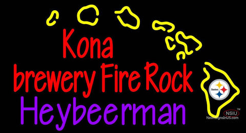 Custom Kona Brewery Fire Rock Heybeerman Neon Sign  