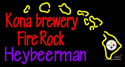 Custom Kona Brewery Fire Rock Heybeerman Neon Sign  