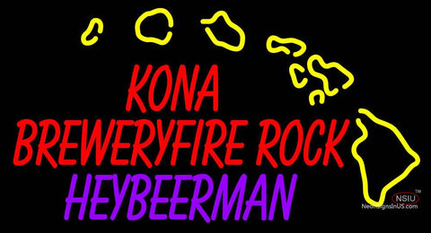 Custom Kona Brewery Fire Rock Heybeerman Neon Sign  