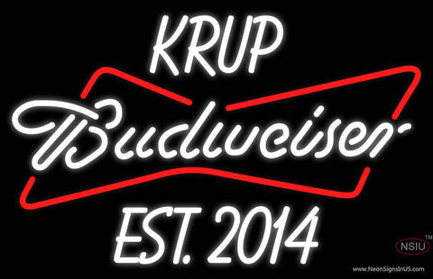 Custom Krup Est  Budweiser Neon Beer Sign 