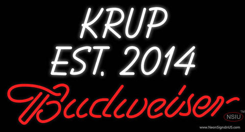 Custom Krup Est  Budweiser Real Neon Glass Tube Neon Sign 