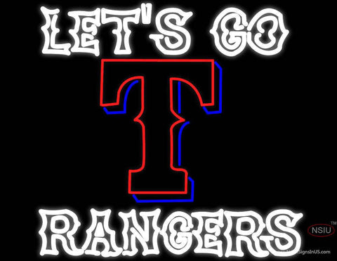 Custom Lets Go Rangers Real Neon Glass Tube Neon Sign 