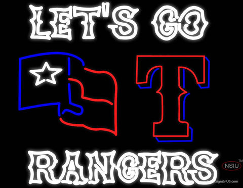 Custom Lets Go Rangers Real Neon Glass Tube Neon Sign 