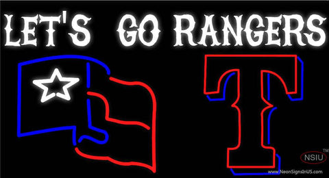 Custom Lets Go Rangers Real Neon Glass Tube Neon Sign 