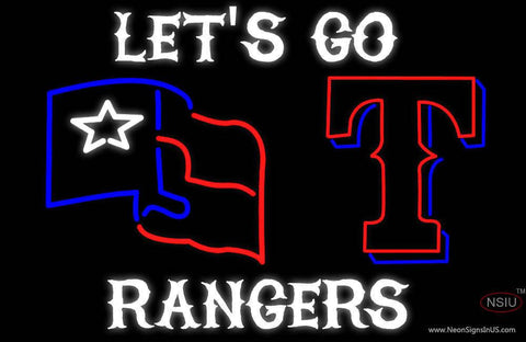 Custom Lets Go Rangers Real Neon Glass Tube Neon Sign 