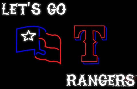 Custom Lets Go Rangers Real Neon Glass Tube Neon Sign 