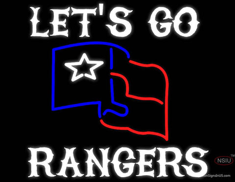 Custom Lets Go Rangers Real Neon Glass Tube Neon Sign 