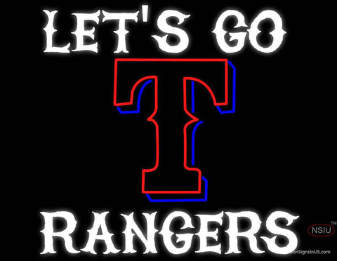 Custom Lets Go Rangers Real Neon Glass Tube Neon Sign 