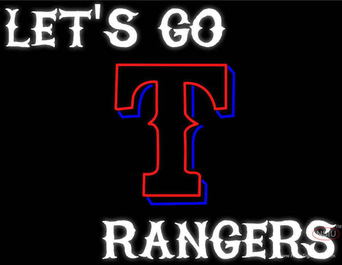 Custom Lets Go Rangers Real Neon Glass Tube Neon Sign 