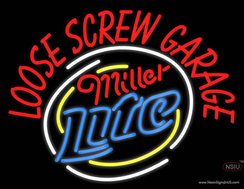 Custom Loose Screw Garage Logo Real Neon Glass Tube Neon Sign 