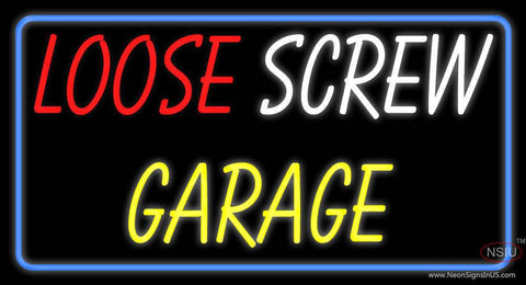 Custom Loose Screw Garage Logo Real Neon Glass Tube Neon Sign 