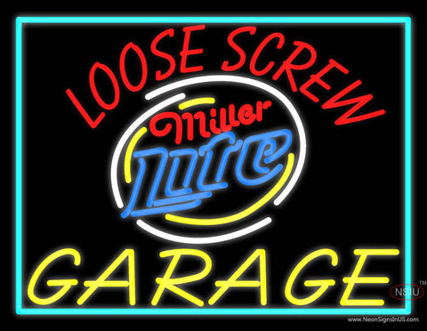 Custom Loose Screw Garage Logo Real Neon Glass Tube Neon Sign 