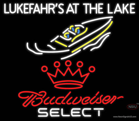 Custom Lukefahrs At The Lake Budweiser Select Real Neon Glass Tube Neon Sign 