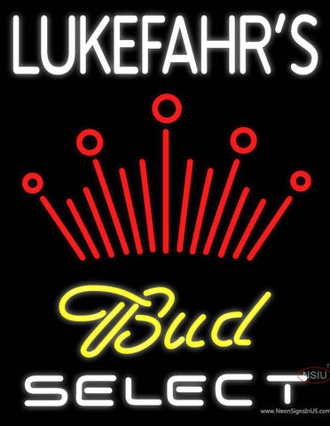 Custom Lukefahrs Bud Select Real Neon Glass Tube Neon Sign 