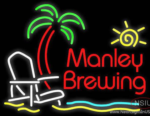 Custom Manely Brewing Chair And Palm Tree Real Neon Glass Tube Neon Sign 