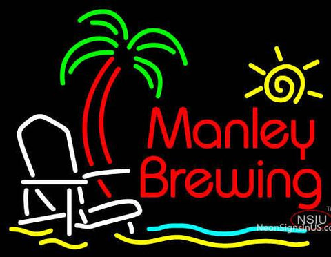 Custom Manely Brewing Chair And Palm Tree Neon Sign  