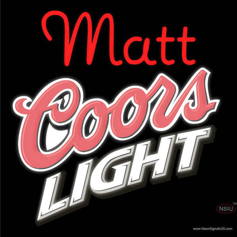 Custom Matt Coors Light Real Neon Glass Tube Neon Sign 