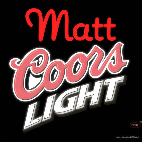 Custom Matt Coors Light Real Neon Glass Tube Neon Sign 