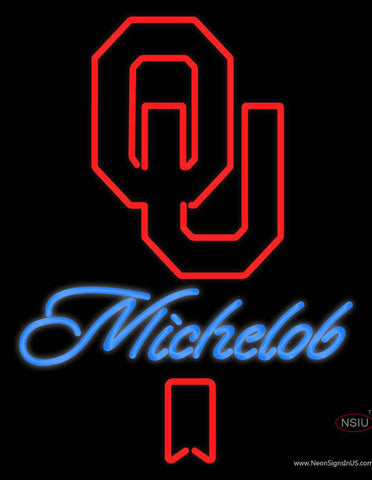 Custom Michelob Logo With Oklahoma Sooner Logo Real Neon Glass Tube Neon Sign 