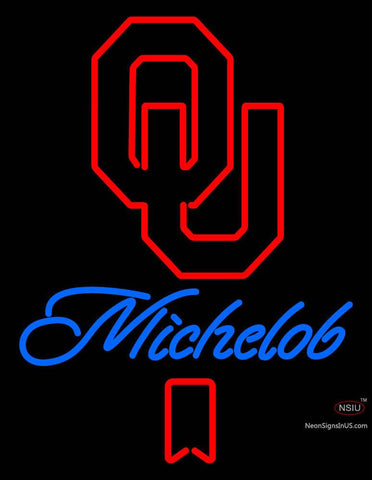Custom Michelob Logo With Oklahoma Sooner Logo Neon Sign  