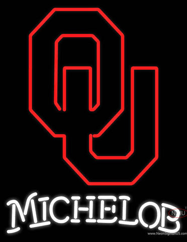 Custom Michelob Logo With Oklahoma Sooner Logo Real Neon Glass Tube Neon Sign 