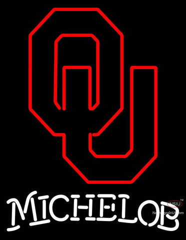 Custom Michelob Logo With Oklahoma Sooner Logo Neon Sign  