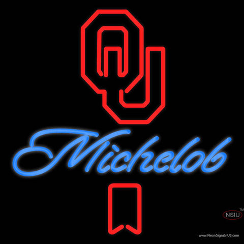 Custom Michelob Logo With Oklahoma Sooner Logo Real Neon Glass Tube Neon Sign 
