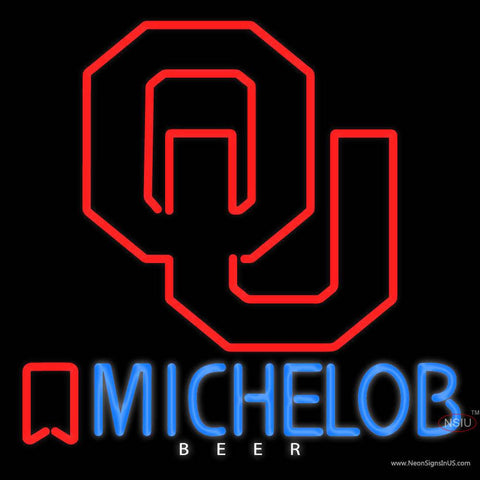 Custom Michelob Logo With Oklahoma Sooner Logo Real Neon Glass Tube Neon Sign 