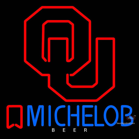 Custom Michelob Logo With Oklahoma Sooner Logo Neon Sign  