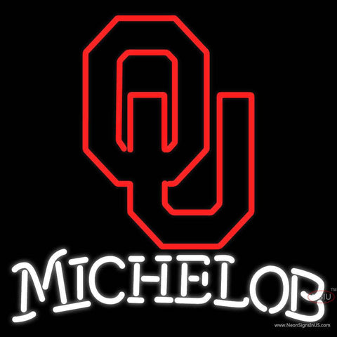 Custom Michelob Logo With Oklahoma Sooner Logo Real Neon Glass Tube Neon Sign 
