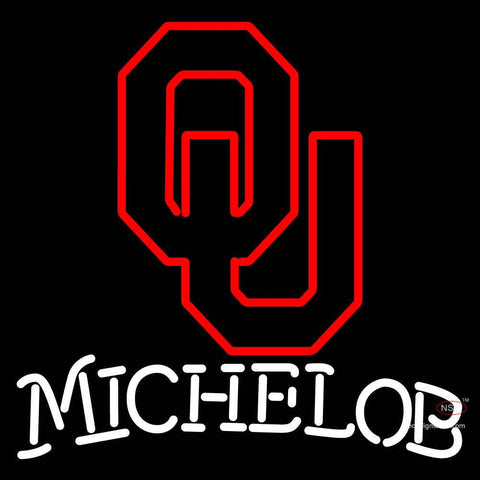 Custom Michelob Logo With Oklahoma Sooner Logo Neon Sign  