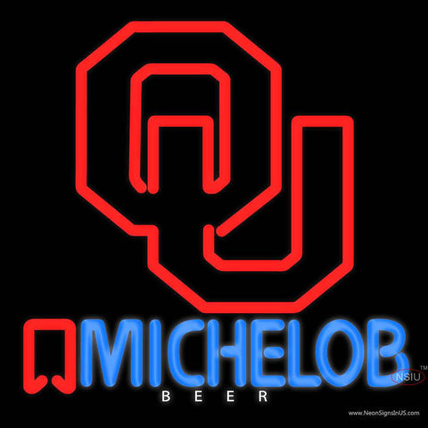 Custom Michelob Logo With Oklahoma Sooner Logo Real Neon Glass Tube Neon Sign 