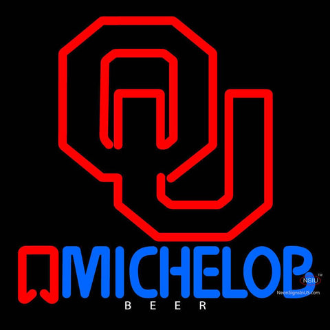 Custom Michelob Logo With Oklahoma Sooner Logo Neon Sign  