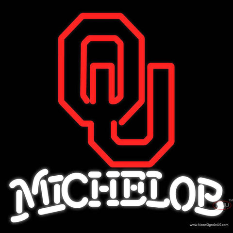 Custom Michelob Logo With Oklahoma Sooner Logo Real Neon Glass Tube Neon Sign 