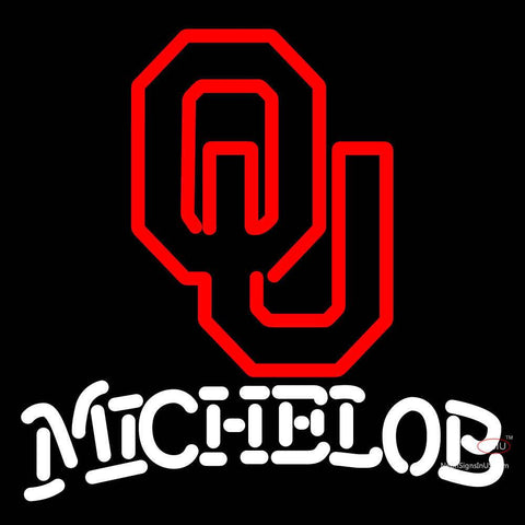 Custom Michelob Logo With Oklahoma Sooner Logo Neon Sign  