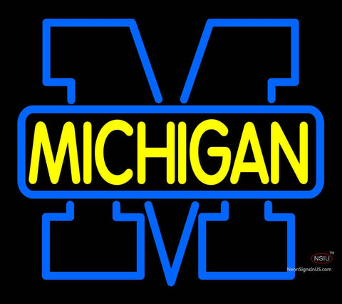 Custom Michigan Wolverines Primary   Logo Neon Sign  