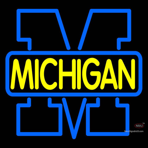 Custom Michigan Wolverines Primary   Logo Neon Sign  