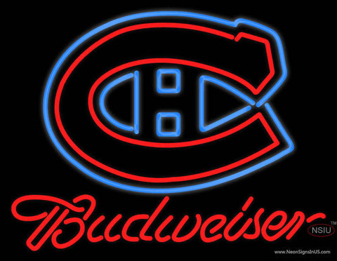 Custom Montreal Canadiens Logo Budweiser Real Neon Glass Tube Neon Sign 