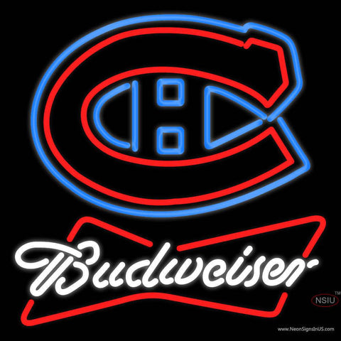 Custom Montreal Canadiens Logo Budweiser Real Neon Glass Tube Neon Sign 