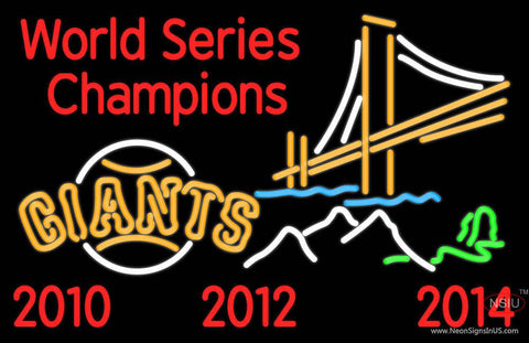 Custom Mountain Golden Gate SF Giants World Series Real Neon Glass Tube Neon Sign 